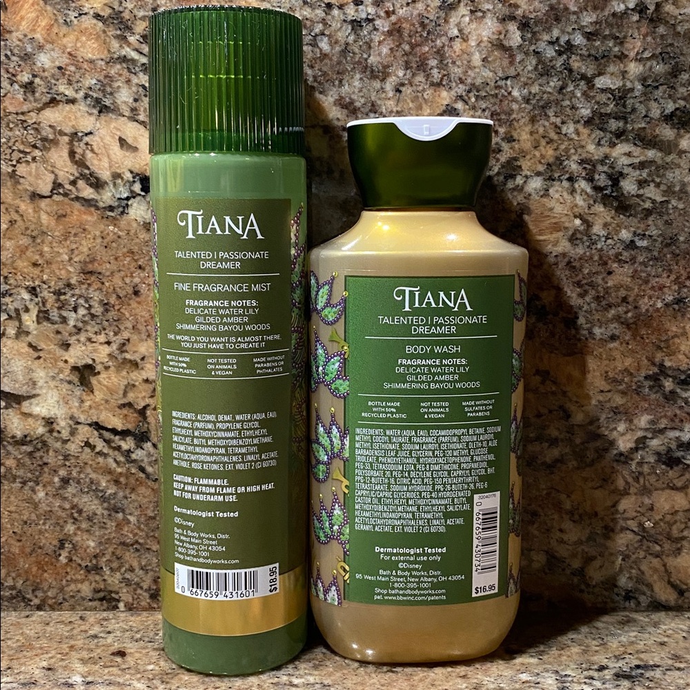 2-pc “Princess TIANA” B&BW 10-fl oz Body Wash + 8 fl oz Fine Fragrance Mist, NWT - Picture 11 of 15